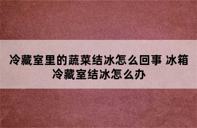 冷藏室里的蔬菜结冰怎么回事 冰箱冷藏室结冰怎么办